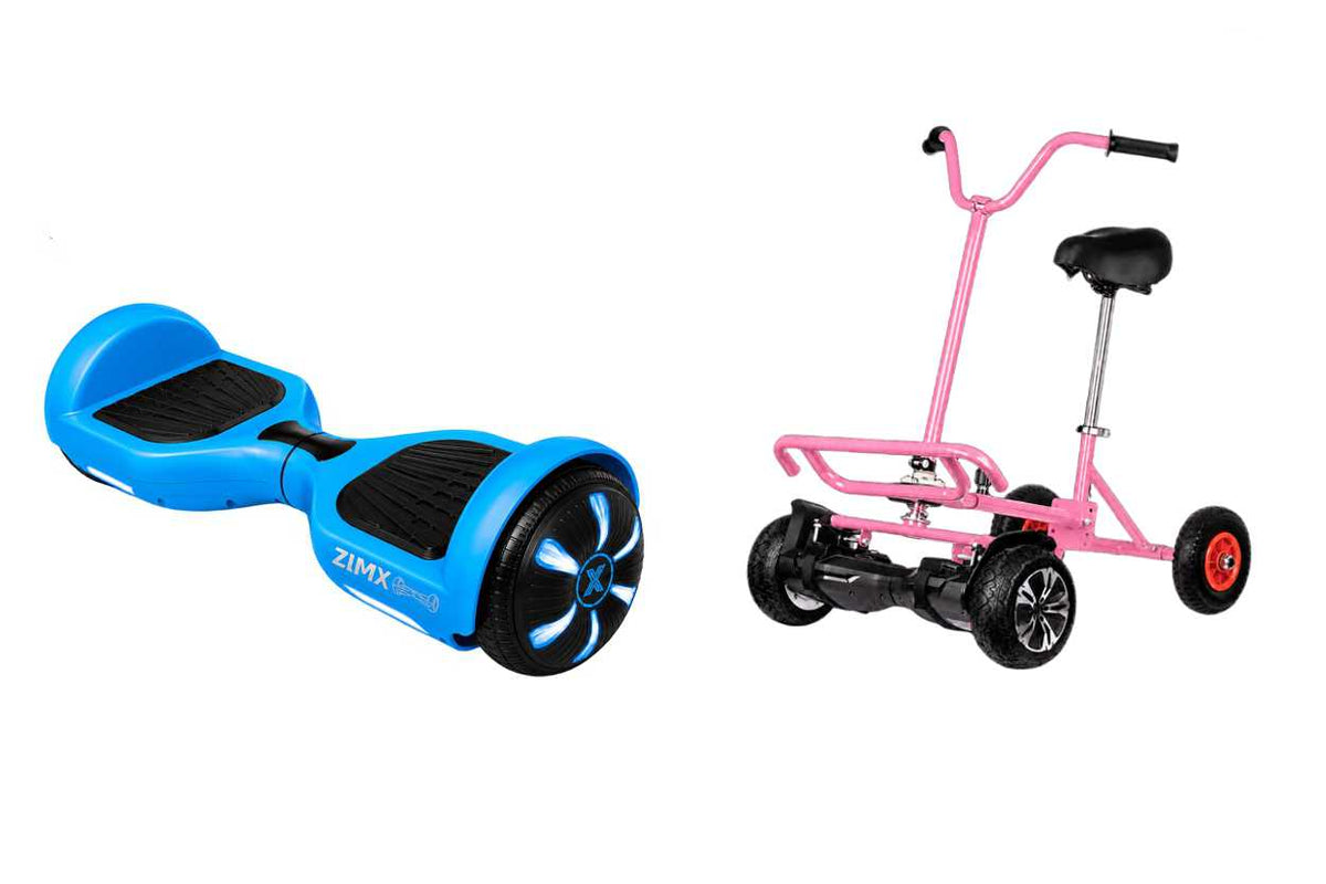ZIMX HB1 Plus - Blue Hoverboard Segway with LED Wheels UL2272 Certified + BK2 Pink