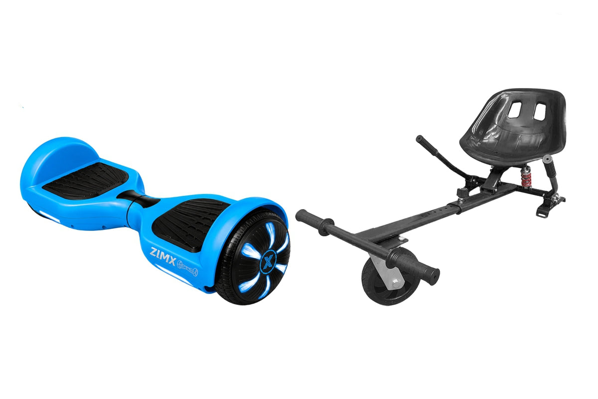 ZIMX HB1 Plus - Blue Hoverboard Segway with LED Wheels UL2272 Certified + HK5 Black