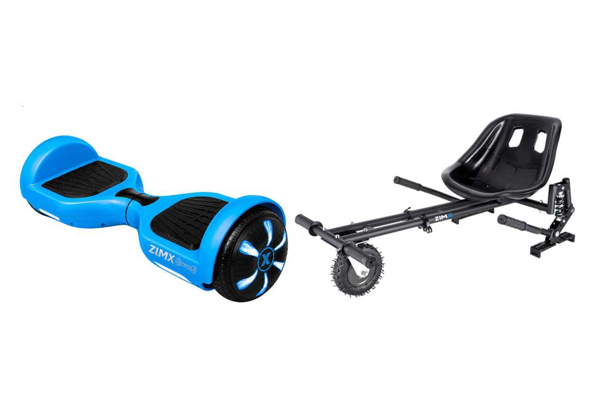ZIMX HB1 Plus - Blue Hoverboard Segway with LED Wheels UL2272 Certified + HK8 Black