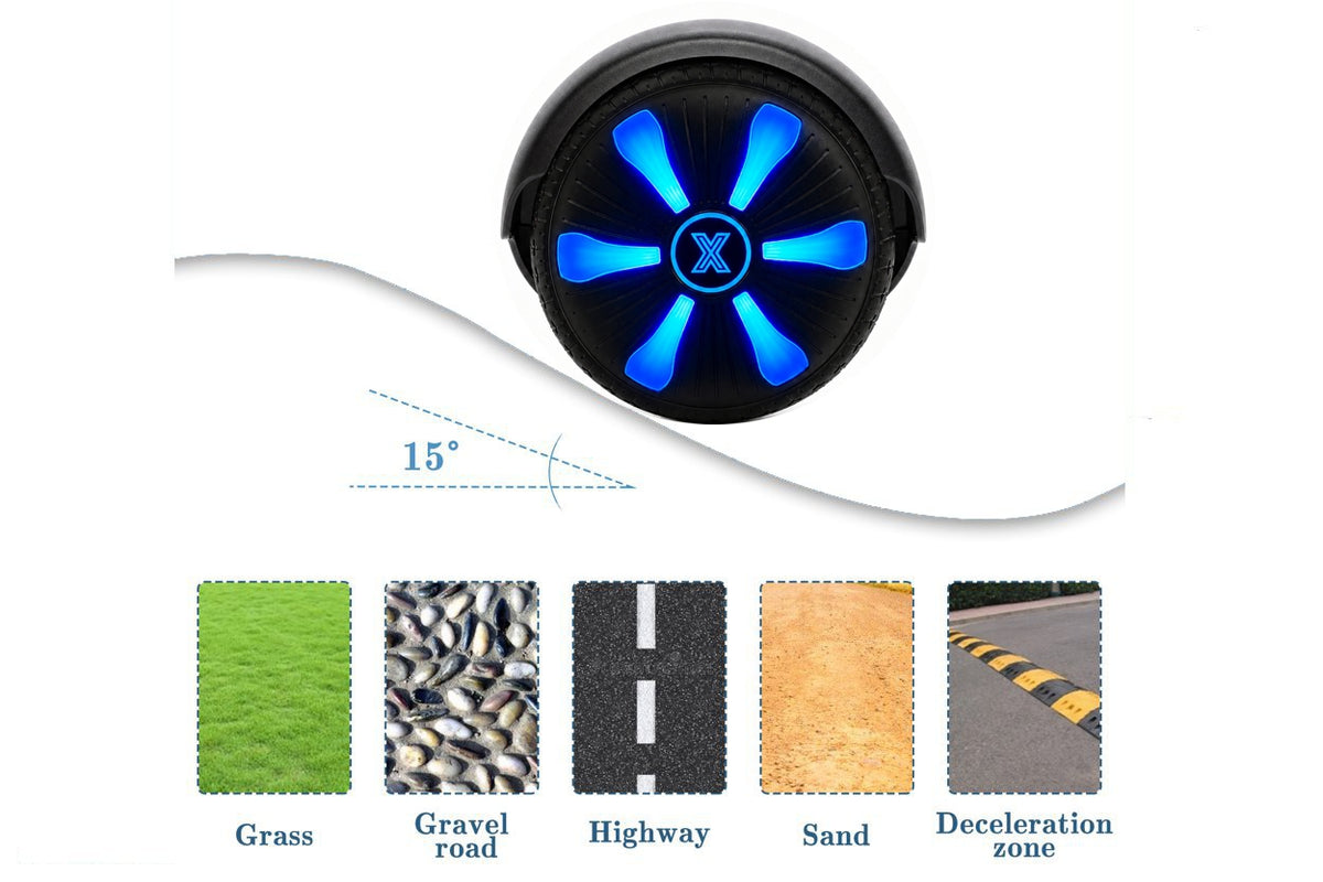 ZIMX HB1 Plus - Black Hoverboard Segway with LED Wheels UL2272 Certified + HK5 Black