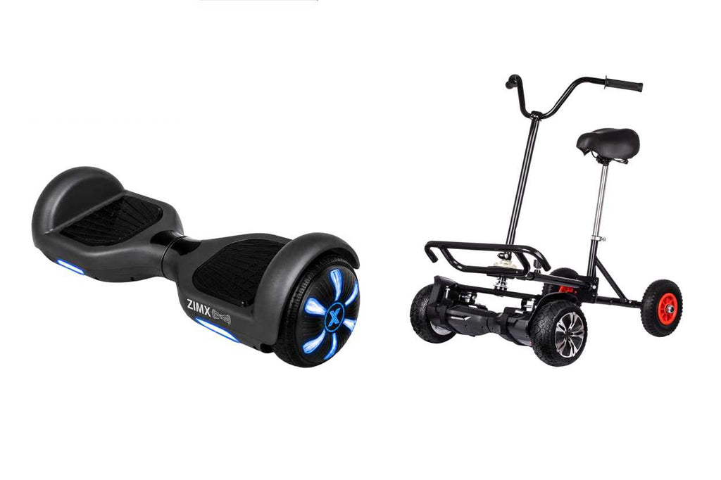 ZIMX HB1 Plus - Black Hoverboard Segway with LED Wheels UL2272 Certified + BK2 Black