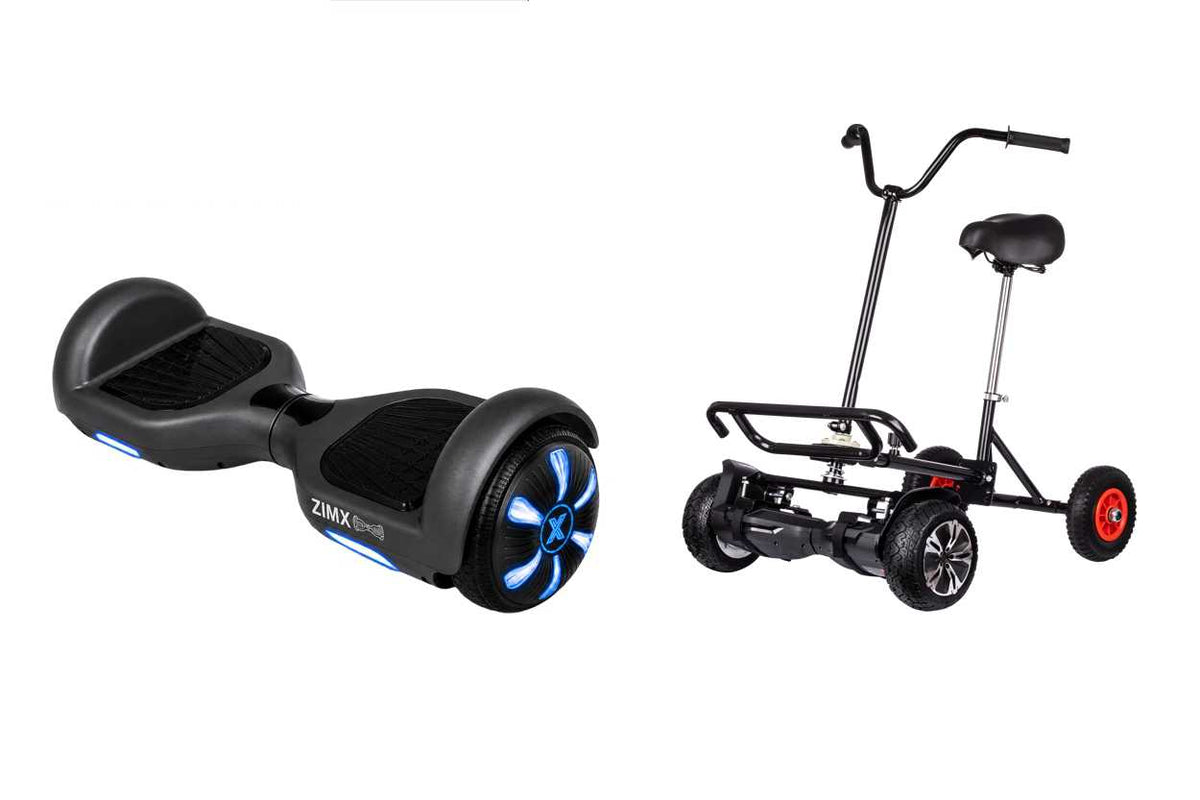ZIMX HB1 Plus - Black Hoverboard Segway with LED Wheels UL2272 Certified + BK2 Black
