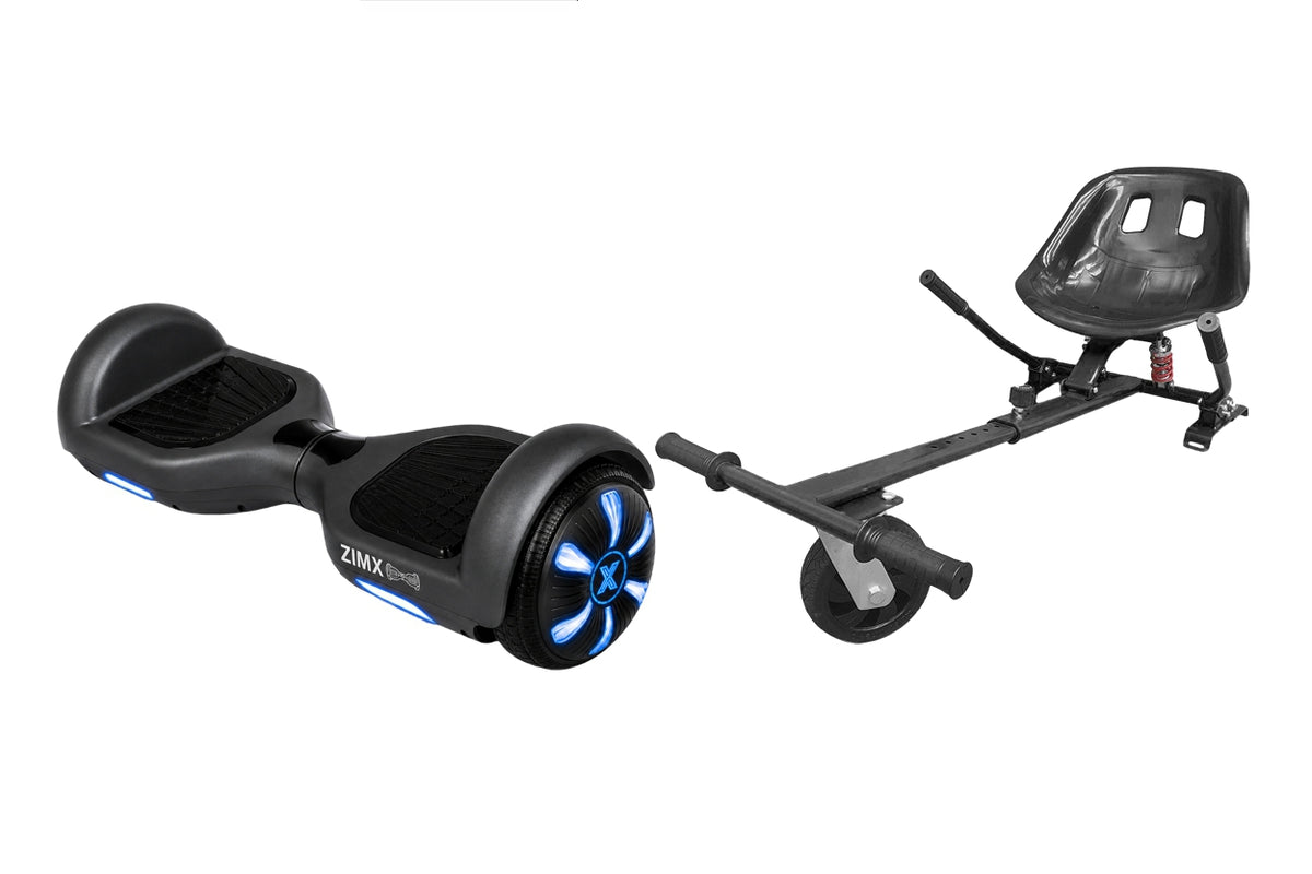 ZIMX HB1 Plus - Black Hoverboard Segway with LED Wheels UL2272 Certified + HK5 Black