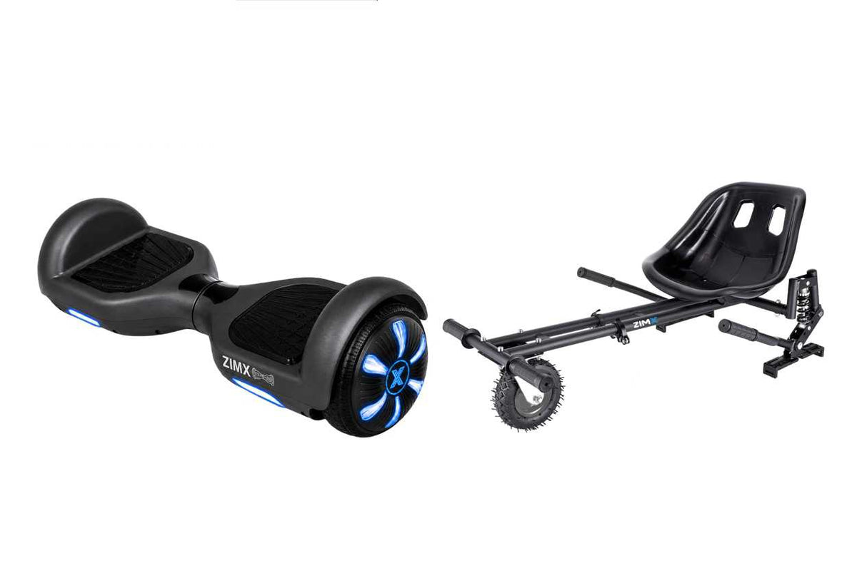 ZIMX HB1 Plus - Black Hoverboard Segway with LED Wheels UL2272 Certified + HK8 Black