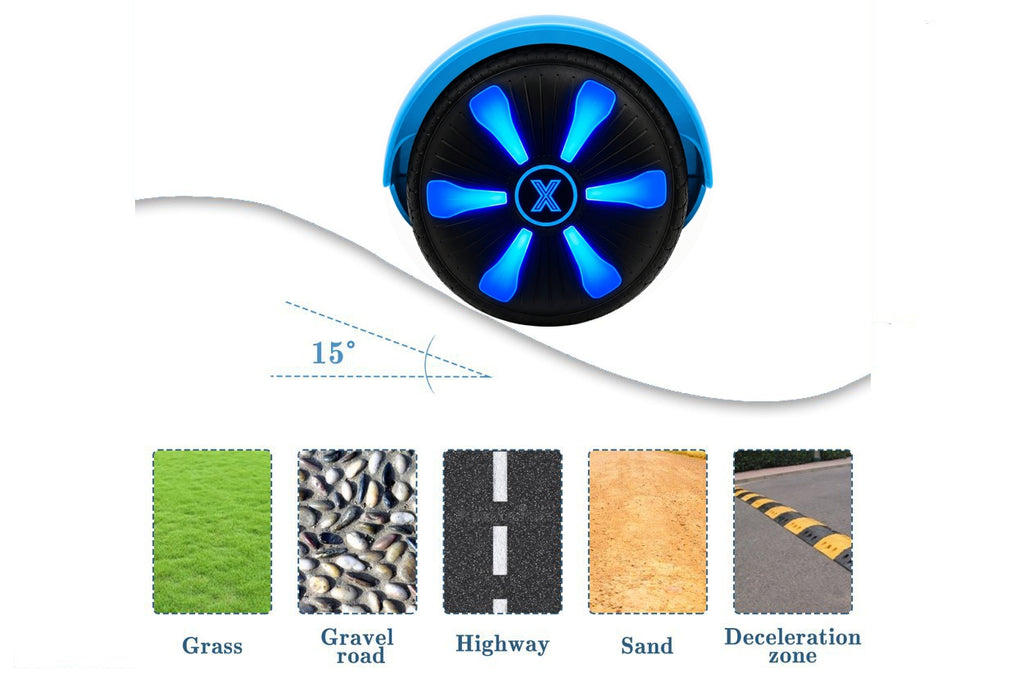 ZIMX HB1 Plus - Blue Hoverboard Segway with LED Wheels UL2272 Certified + HK5 Black