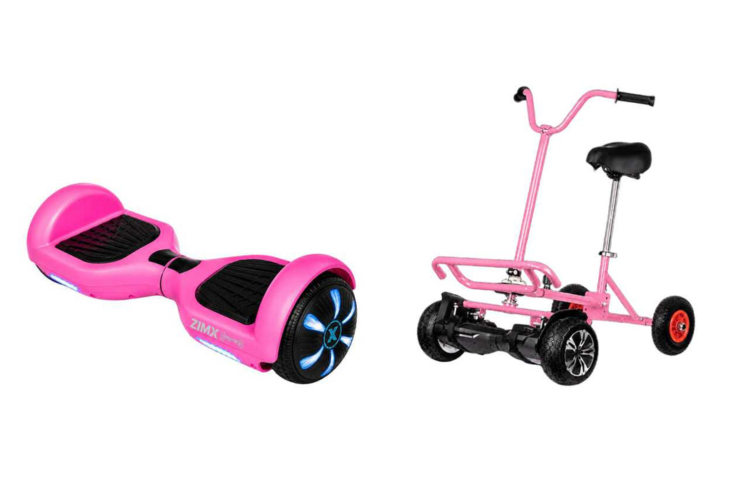ZIMX HB1 Plus - Pink Hoverboard Segway with LED Wheels UL2272 Certified + BK2 Pink