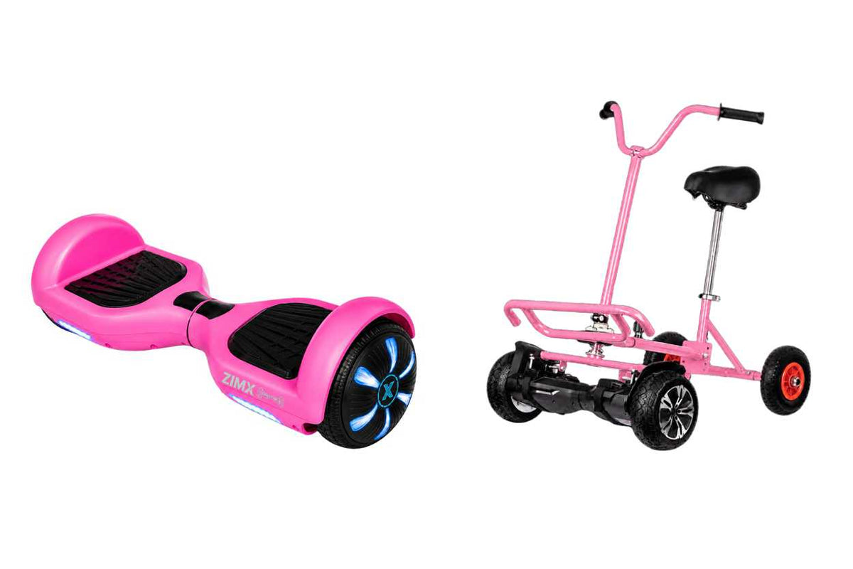 ZIMX HB1 Plus - Pink Hoverboard Segway with LED Wheels UL2272 Certified + BK2 Pink