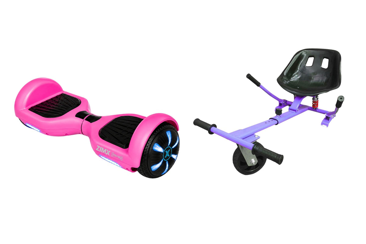 ZIMX HB1 Plus - Pink Hoverboard Segway with LED Wheels UL2272 Certified + HK5 Purple
