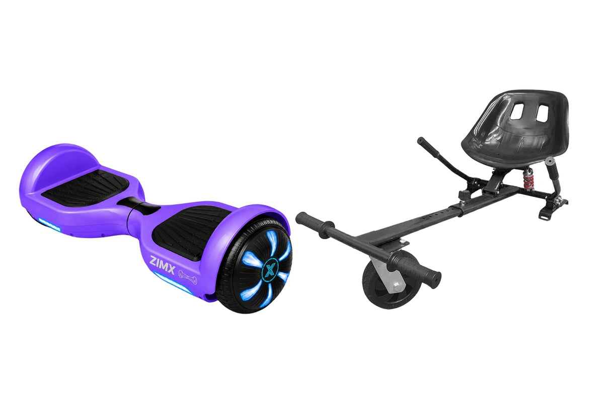 ZIMX HB1 Plus - Purple Hoverboard Segway with LED Wheels UL2272 Certified + HK5 Black