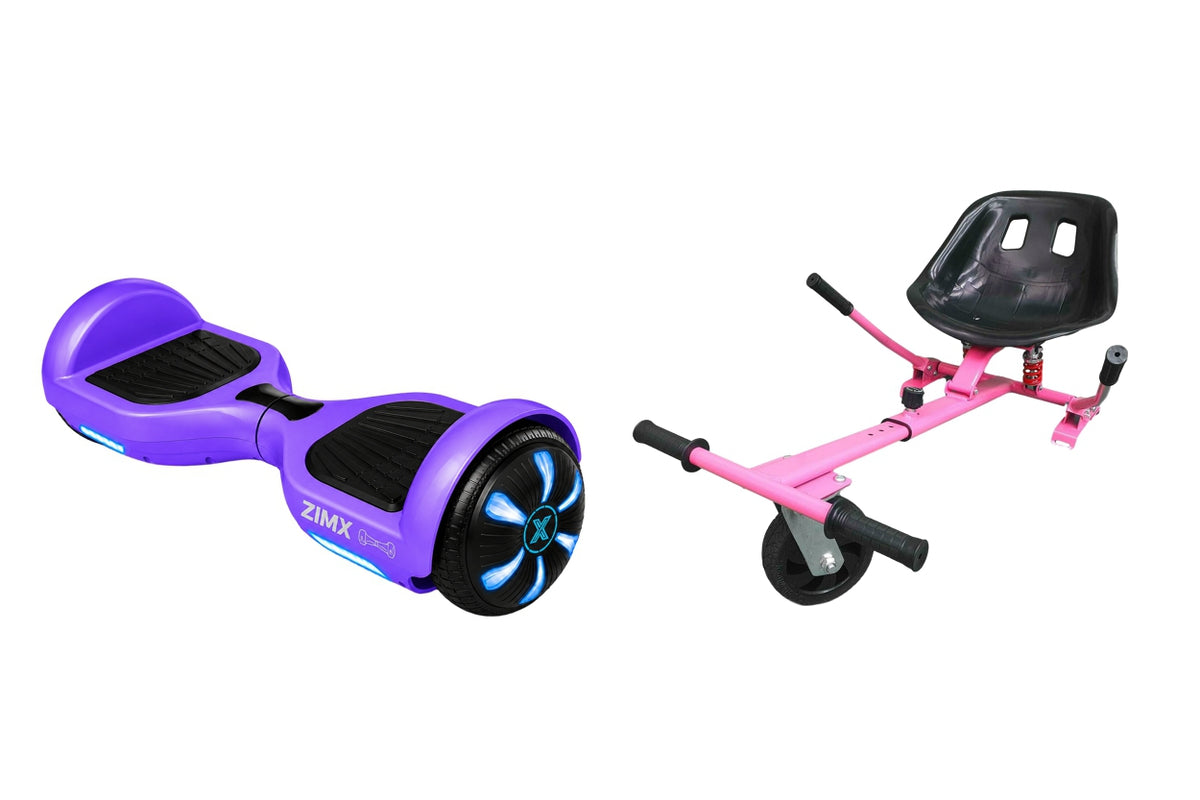 ZIMX HB1 Plus - Purple Hoverboard Segway with LED Wheels UL2272 Certified + HK5 Pink