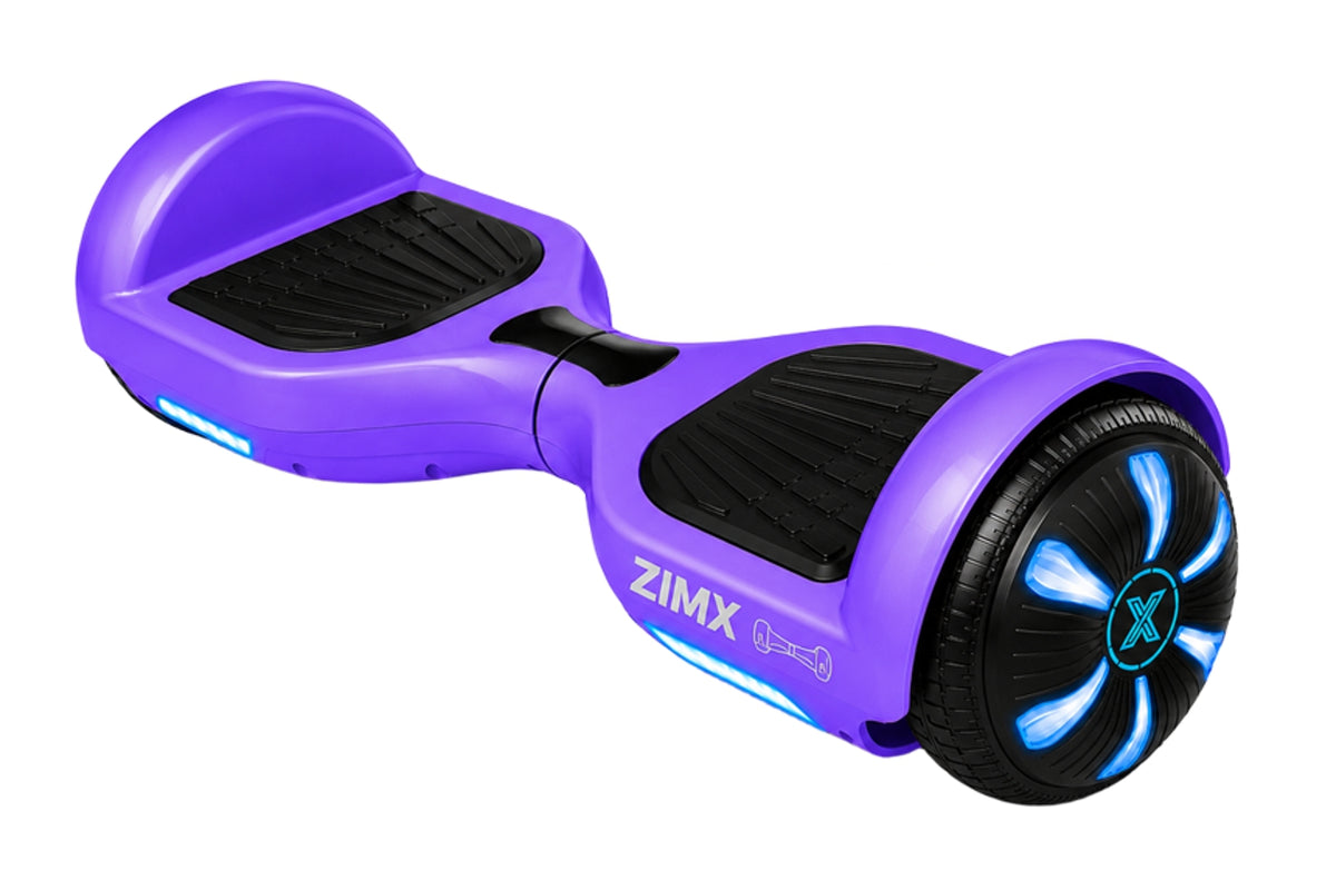 ZIMX HB1 Plus - Purple Hoverboard Segway with LED Wheels UL2272 Certified + HK5 Purple