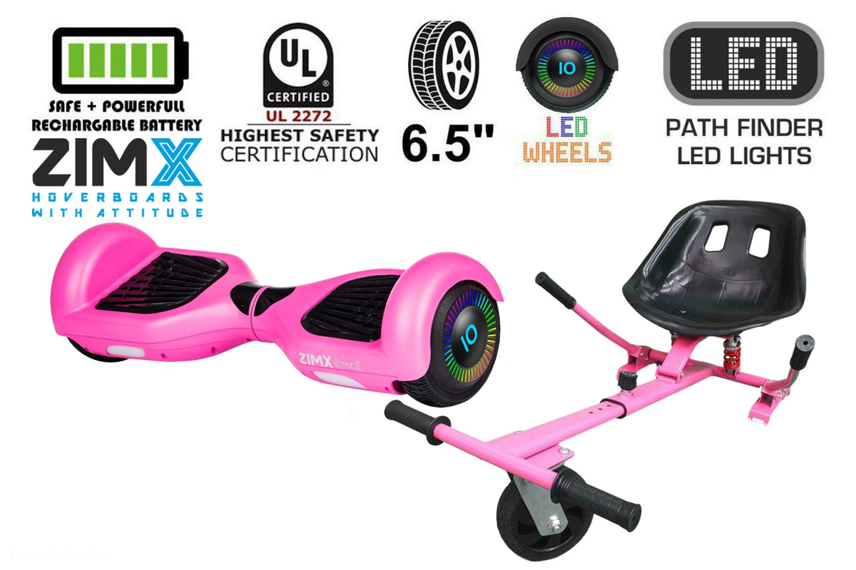 ZIMX HB2 Pink Hoverboard & HK5 Pink HoverKart | UL2272 Certified