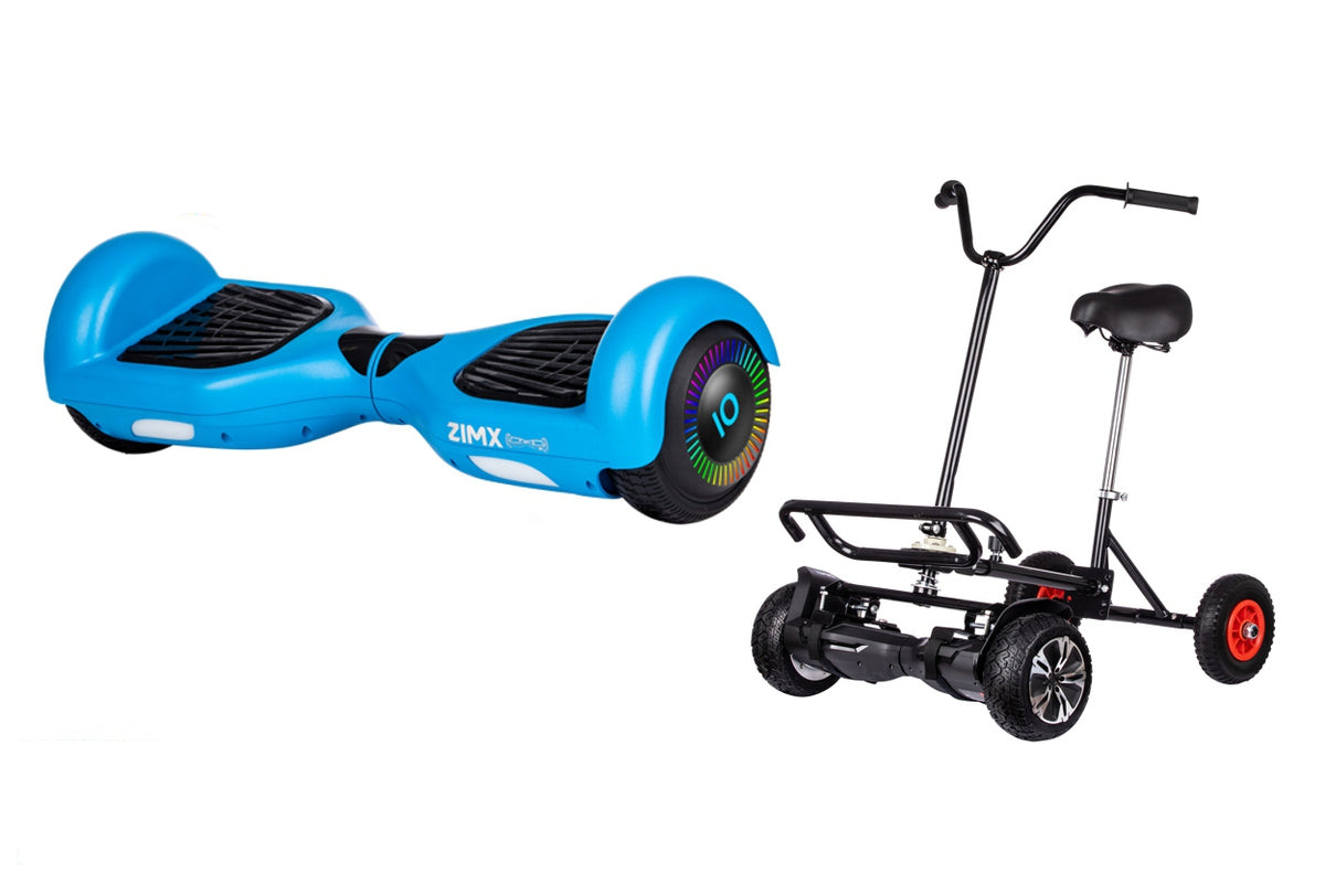 Blue Hoverboard Swegway Segway with LED Wheels UL2272 Certified + HoverBike Black