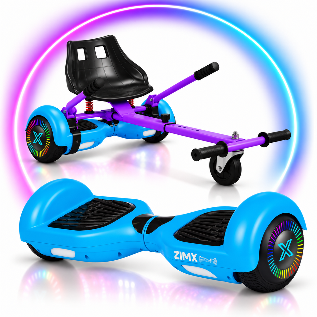ZIMX Blue HB2 Hoverboard with LED Wheels UL2272 Certified + HK5 Purple