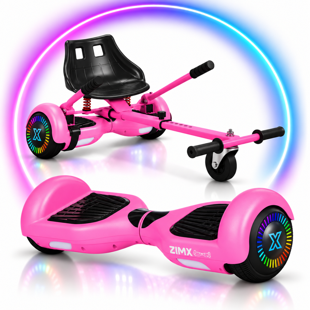 ZIMX HB2 Pink Hoverboard & HK5 Pink HoverKart | UL2272 Certified