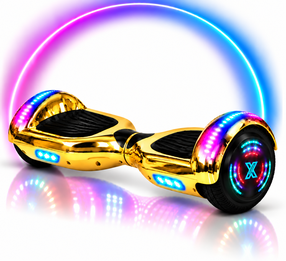 ZIMX Gold Chrome HB4 Hoverboard Swegway Segway Bluetooth and LED Wheels UL2272 Certified