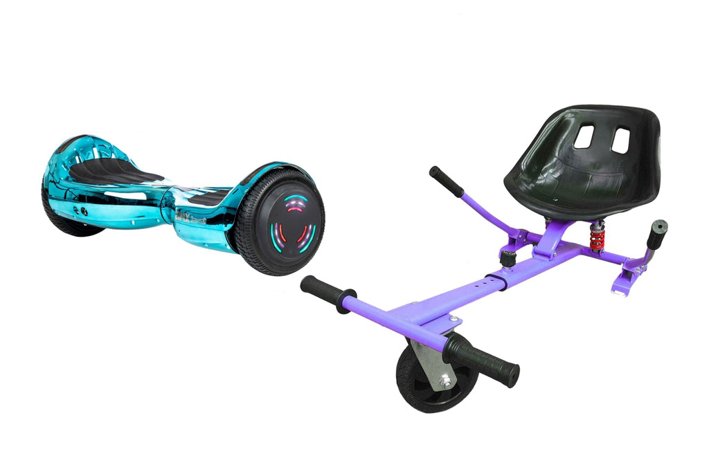 ZIMX HB4 Blue / Turquoise Chrome Bluetooth Swegway Segway Hoverboard and HK5 Purple