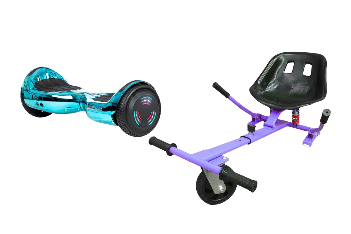 ZIMX HB4 Blue / Turquoise Chrome Bluetooth Swegway Segway Hoverboard and HK5 Purple