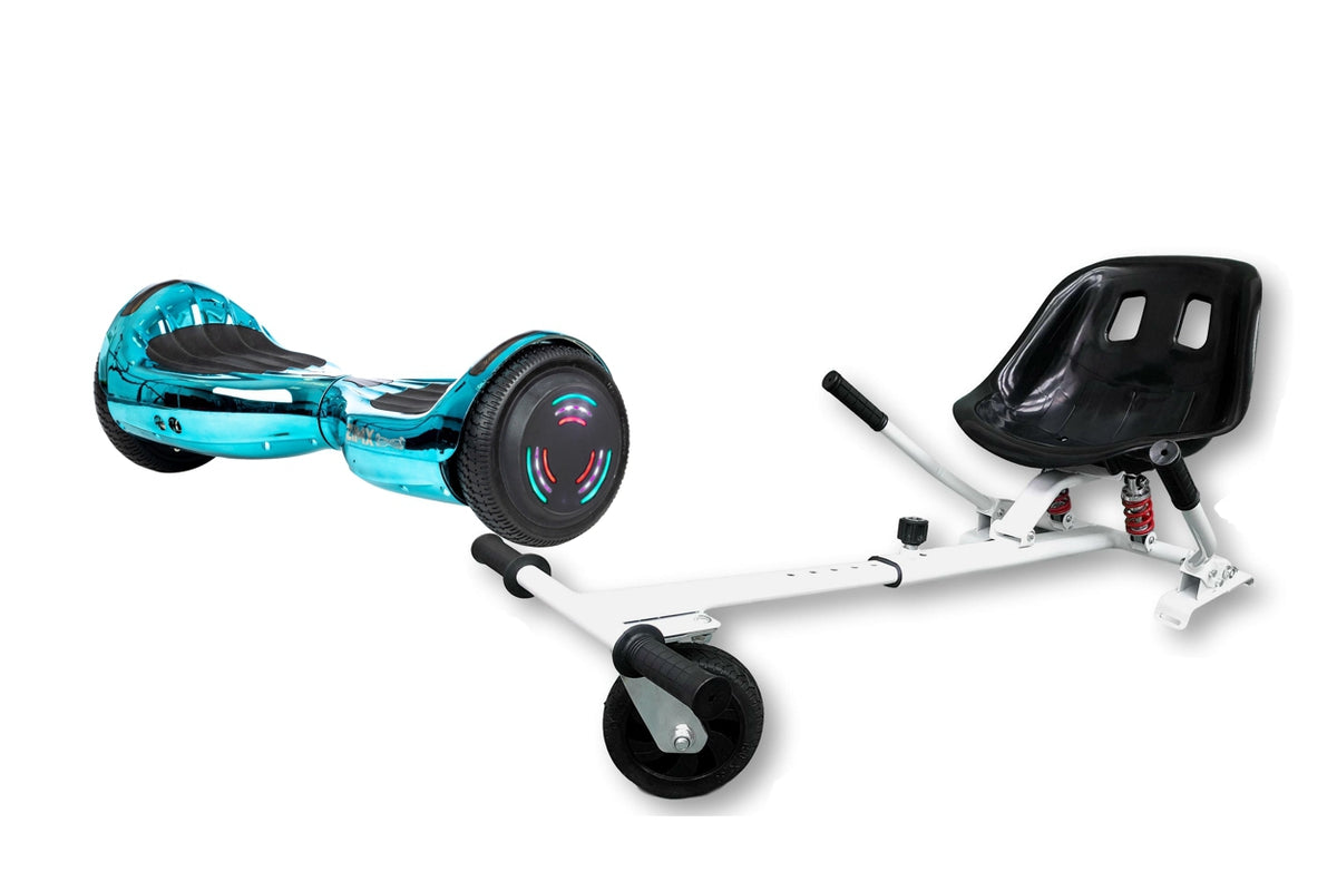 ZIMX HB4 Blue / Turquoise Chrome Bluetooth Swegway Segway Hoverboard and HK5 White