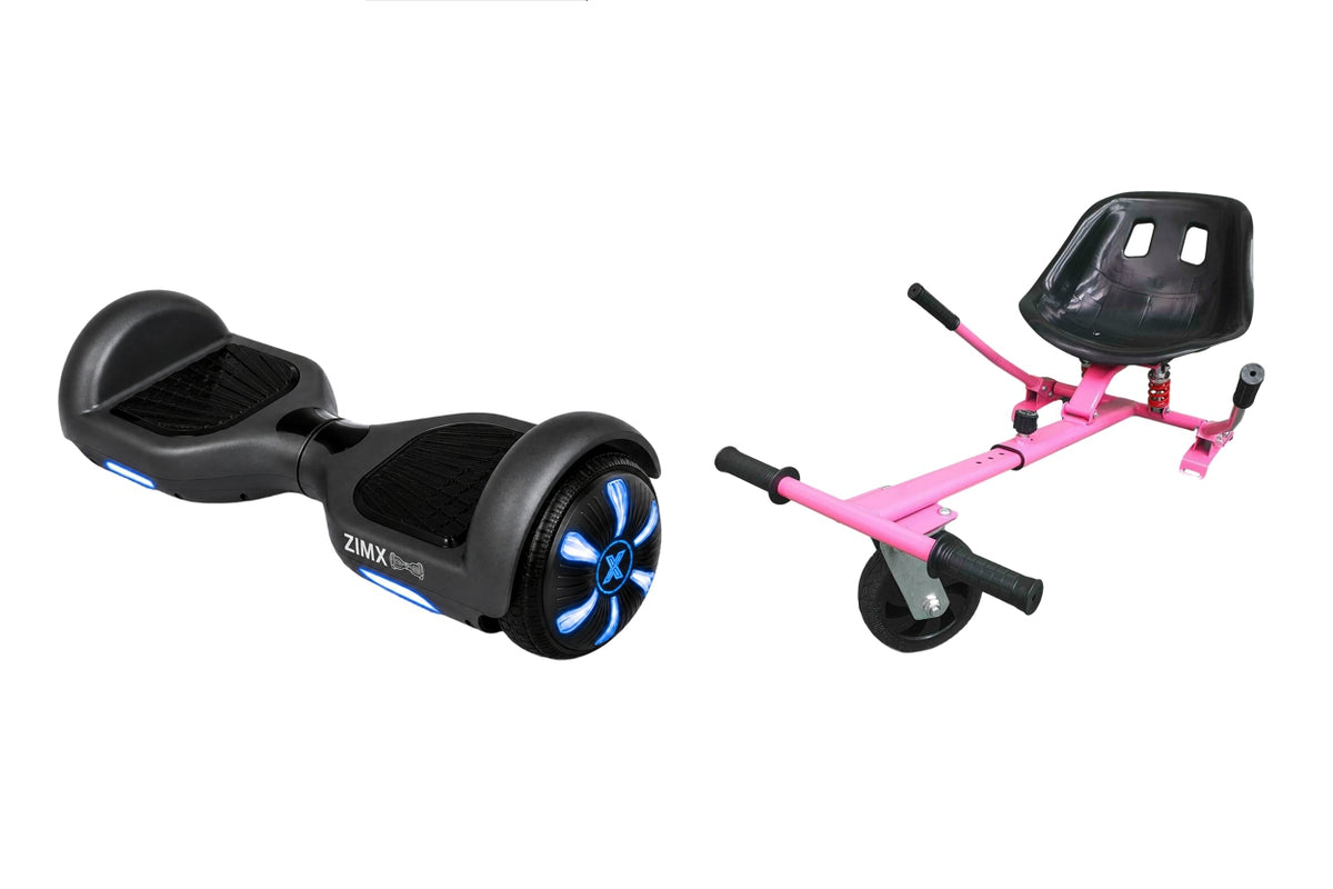 ZIMX HB1 Plus - Black Hoverboard Segway with LED Wheels UL2272 Certified + HK5 Pink