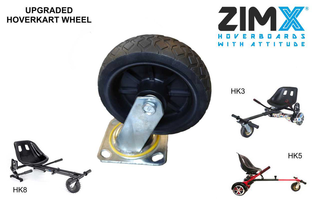 Replacement Wheel and Castor for ZIMX Hoverkart Models HK5, HK8 (Solid Tyre)