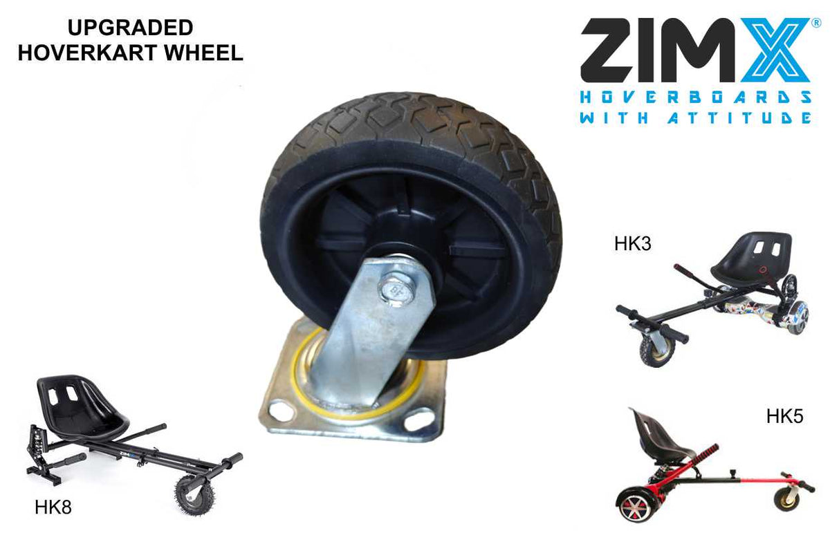 Replacement Wheel and Castor for ZIMX Hoverkart Models HK5, HK8 (Solid Tyre)