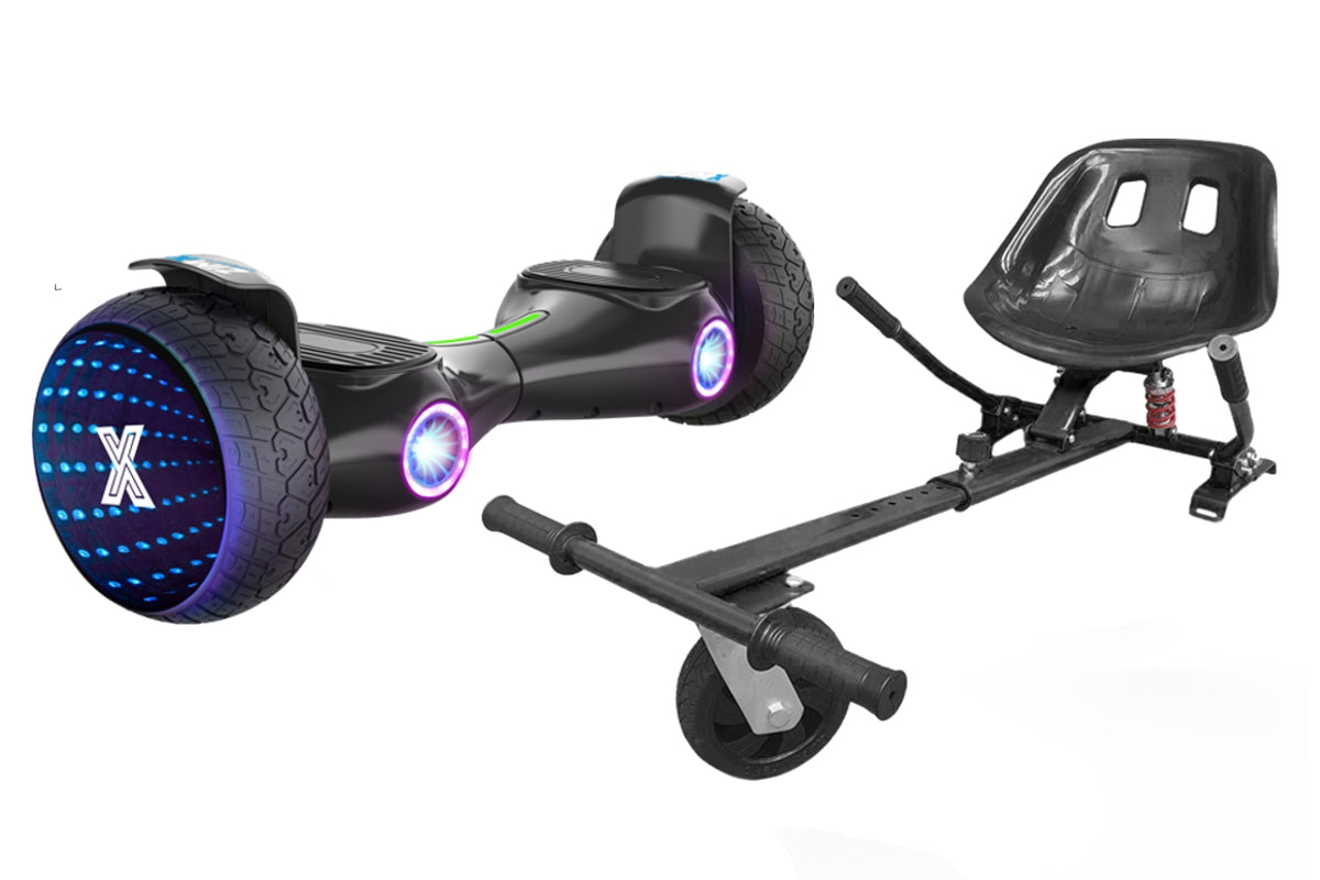 ZIMX G2 JET - BLACK All Terrain Hoverboard, 8.5 inch Off Road Bluetooth Hoverboard with Infinity LED Wheels, UL2272 Certified + HK5 Black