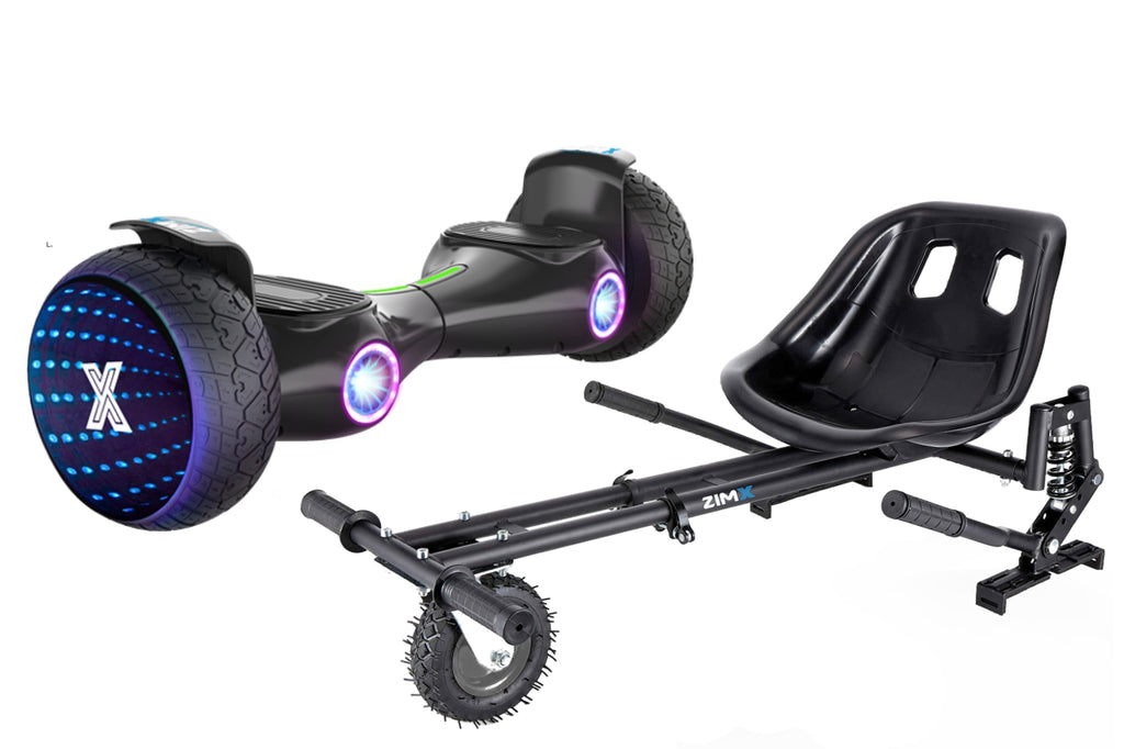 ZIMX G2 JET - BLACK All Terrain Hoverboard, 8.5 inch Off Road Bluetooth Hoverboard with Infinity LED Wheels, UL2272 Certified + HK8