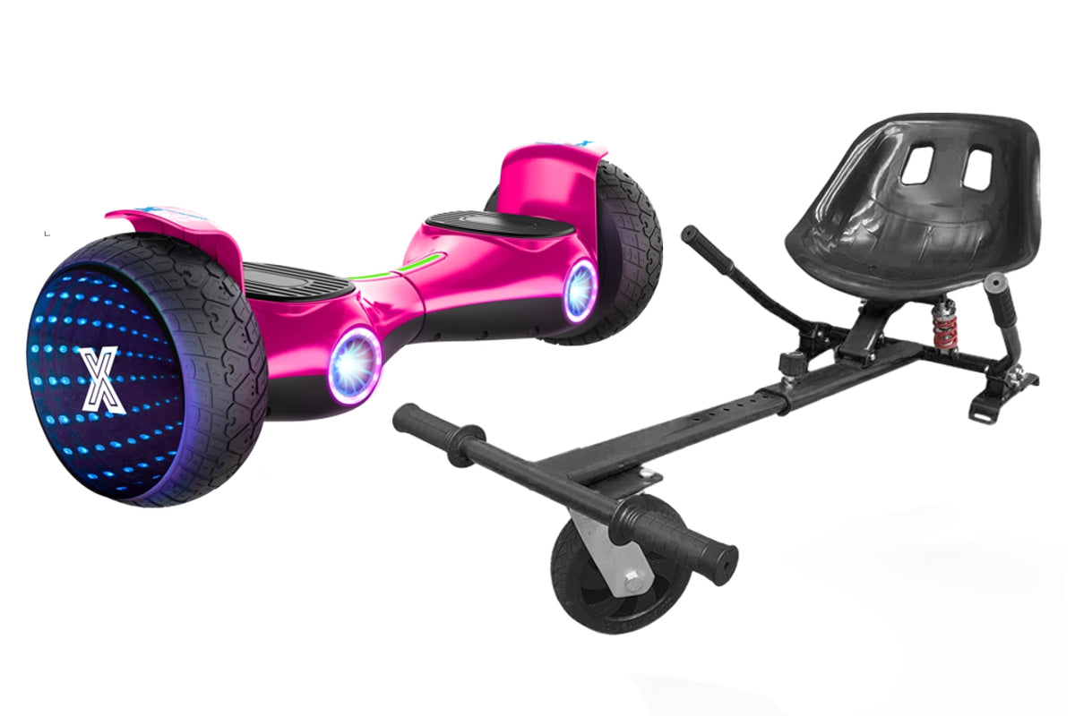 ZIMX G2 JET - PINK All Terrain Hoverboard, 8.5 inch Off Road Bluetooth Hoverboard with Infinity LED Wheels, UL2272 Certified + HK5 Black