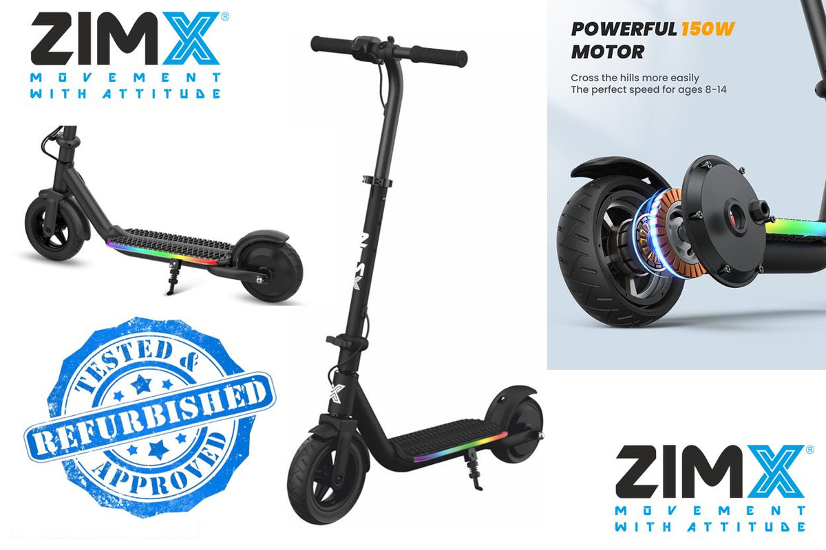 Refurbed - ZIMX ZX Flash - Black Kids Electric Folding Scooter UL2272 Certified