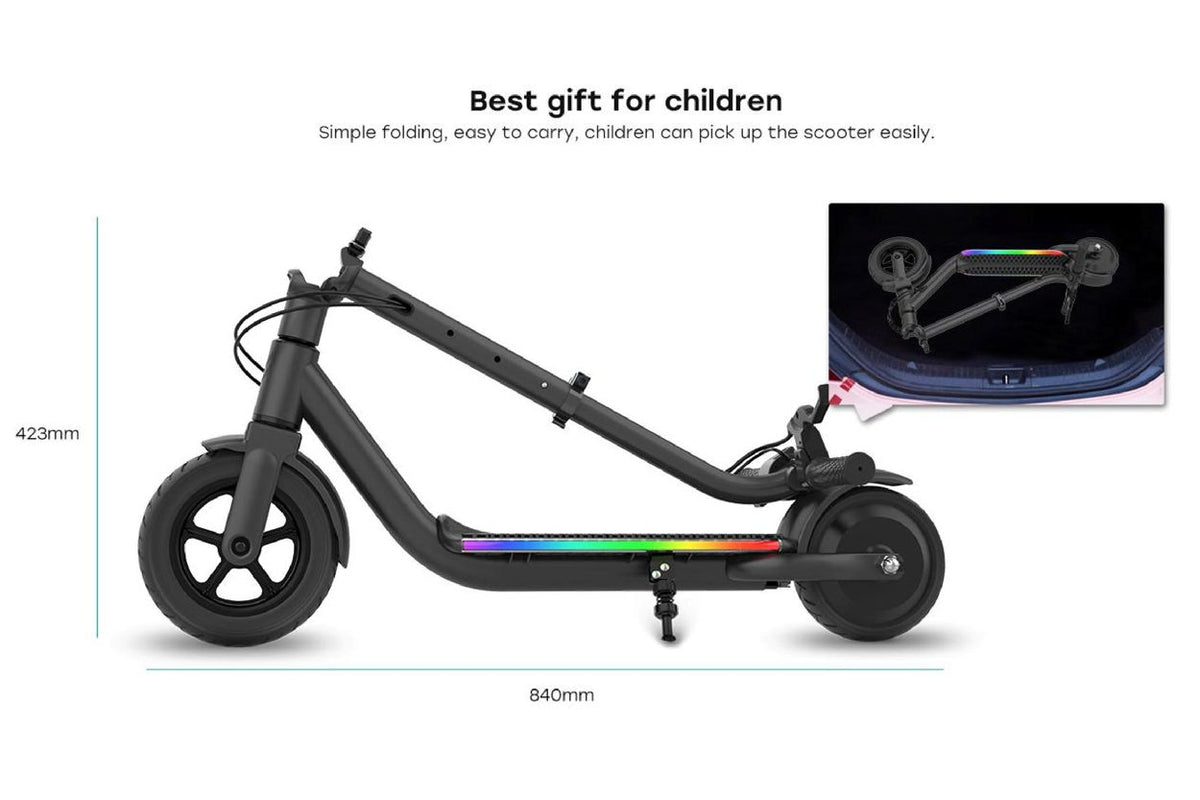 Refurbed - ZIMX ZX Flash - Black Kids Electric Folding Scooter UL2272 Certified