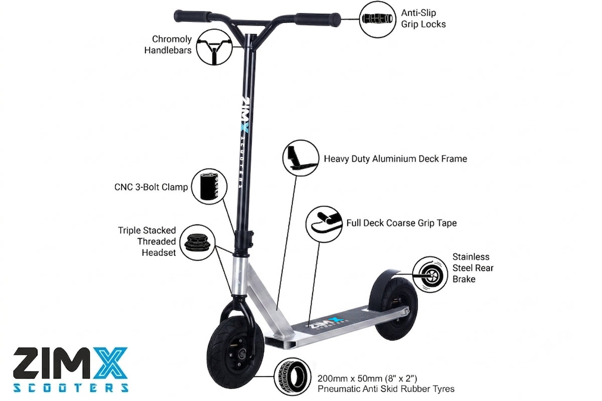 ZIMX ZX TRACK Dirt Scooter - Silver