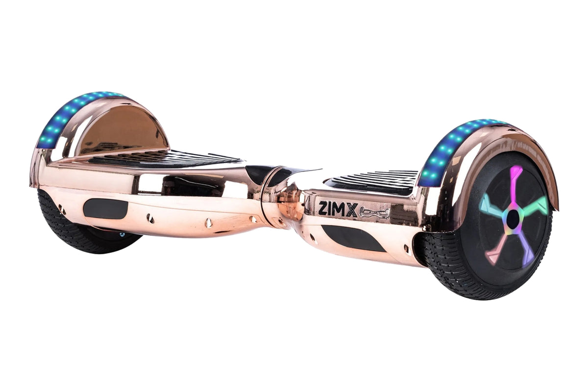 Rose Gold Chrome Bluetooth Hoverboard Segway with LED Wheels UL2272 Certified + HoverBike Pink