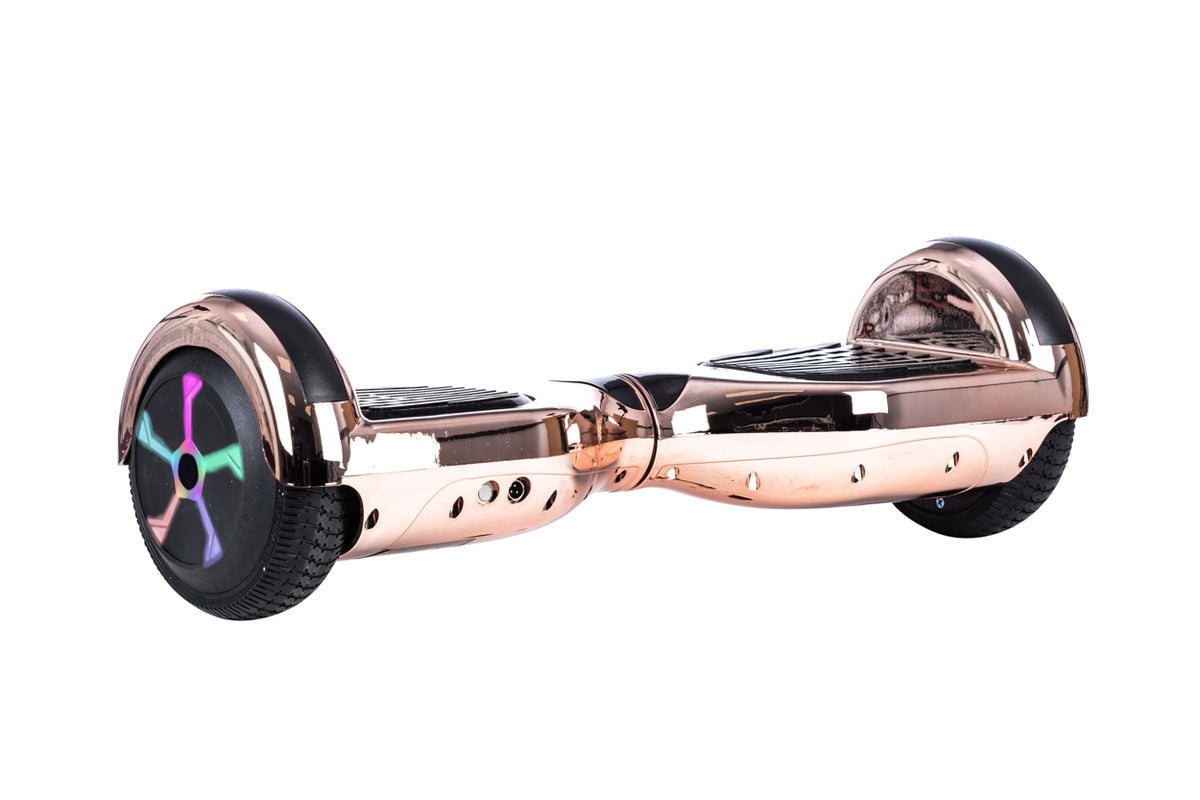 Rose Gold Chrome Bluetooth Hoverboard Segway with LED Wheels UL2272 Certified + HoverBike Pink