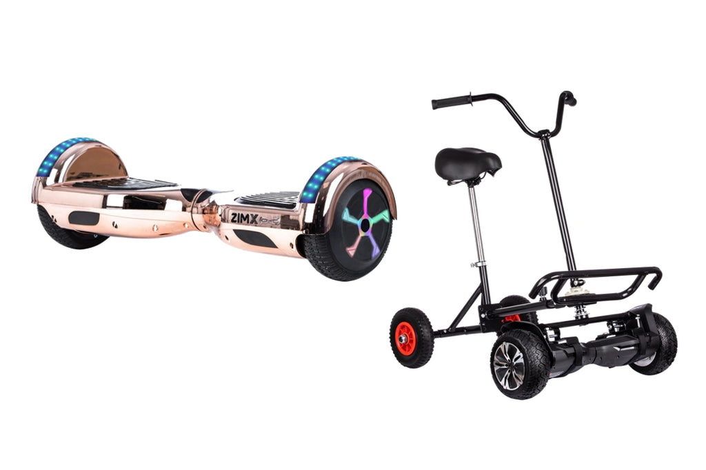 Rose Gold Chrome Bluetooth Hoverboard Segway with LED Wheels UL2272 Certified + HoverBike Black