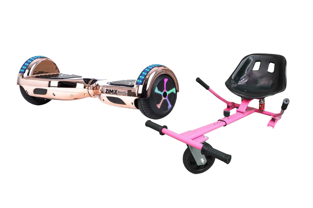Rose Gold Chrome Bluetooth Hoverboard Segway with LED Wheels UL2272 Certified + HK5 Pink