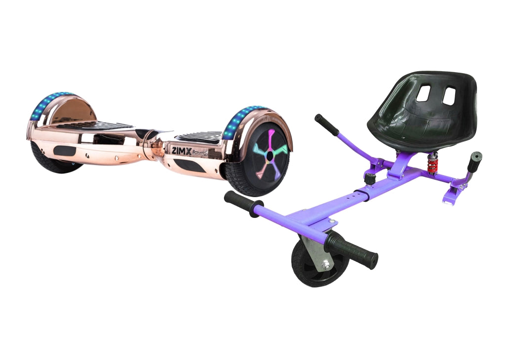 Rose Gold Chrome Bluetooth Hoverboard Segway with LED Wheels UL2272 Certified + HK5 Purple