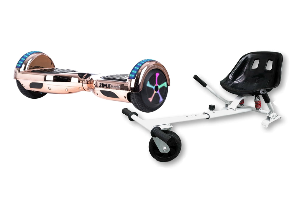 Rose Gold Chrome Bluetooth Hoverboard Segway with LED Wheels UL2272 Certified + HK5 White