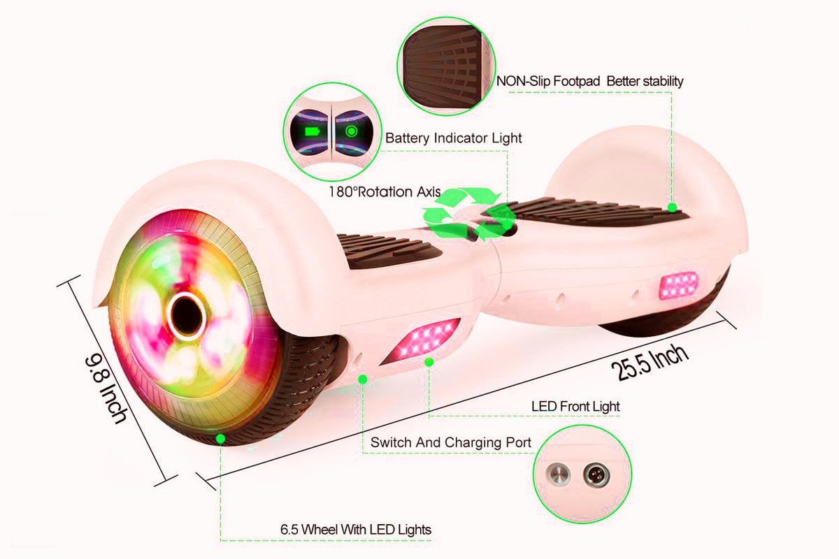 Rose Gold HB2 Hoverboard Swegway Segway with LED Wheels UL2272 Certified + HK8 Hoverkart