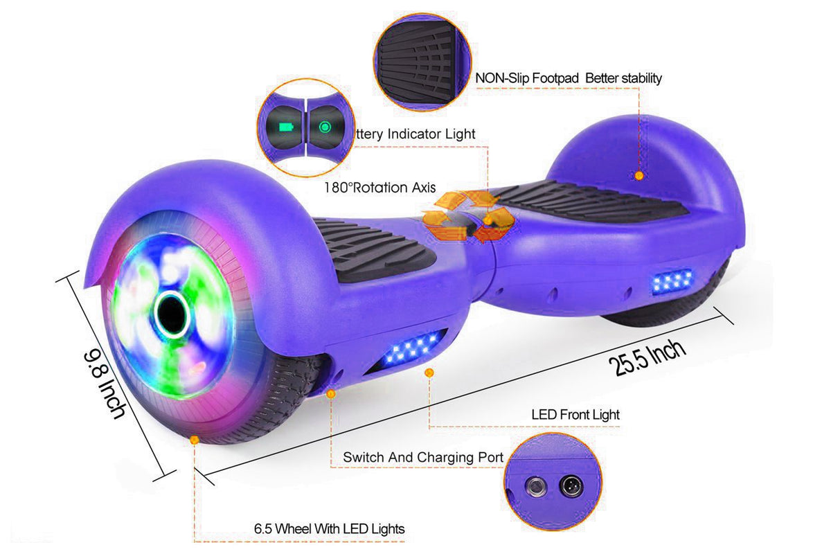 Refurbed - ZIMX HB2 Purple 6.5" Hoverboard Swegway with LED Wheels