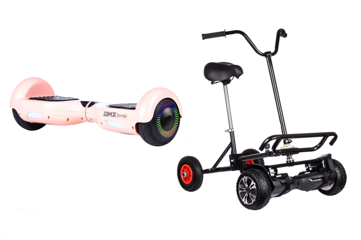 Rose Gold Hoverboard Swegway Segway with LED Wheels UL2272 Certified + HoverBike Black
