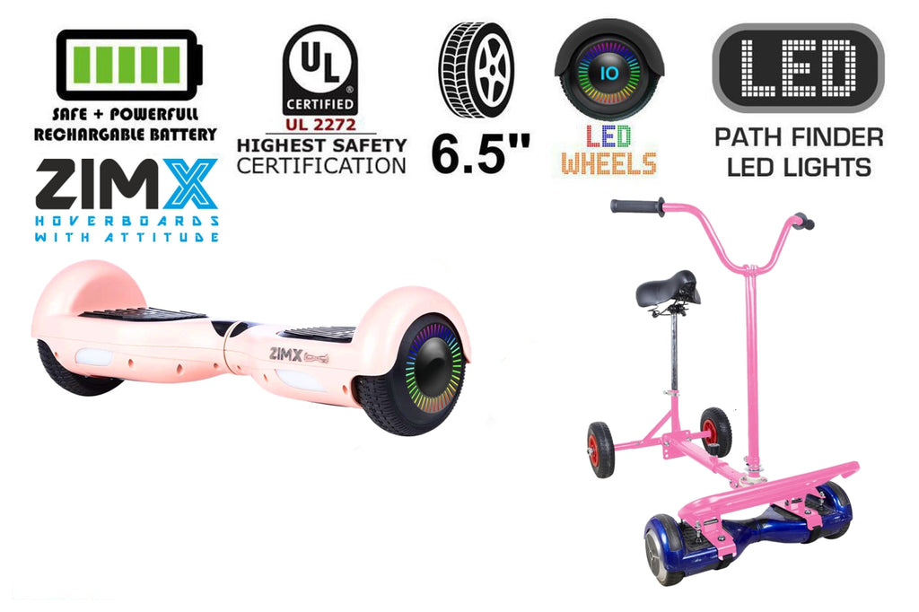 Rose Gold Hoverboard Swegway Segway with LED Wheels UL2272 Certified + HoverBike Pink
