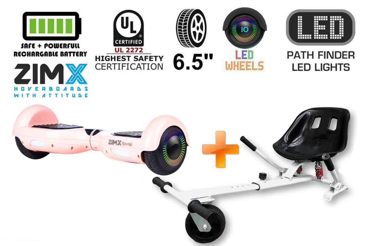 Rose Gold Hoverboard Swegway Segway with LED Wheels UL2272 Certified + HK5 White