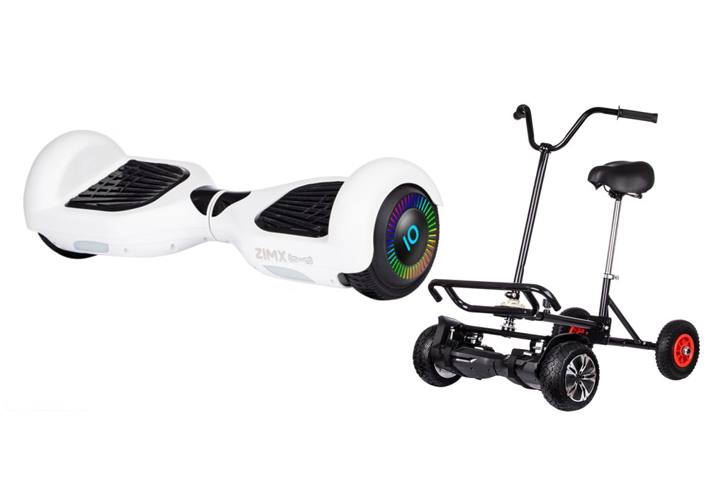 White Hoverboard Swegway Segway with LED Wheels UL2272 Certified + HoverBike Black