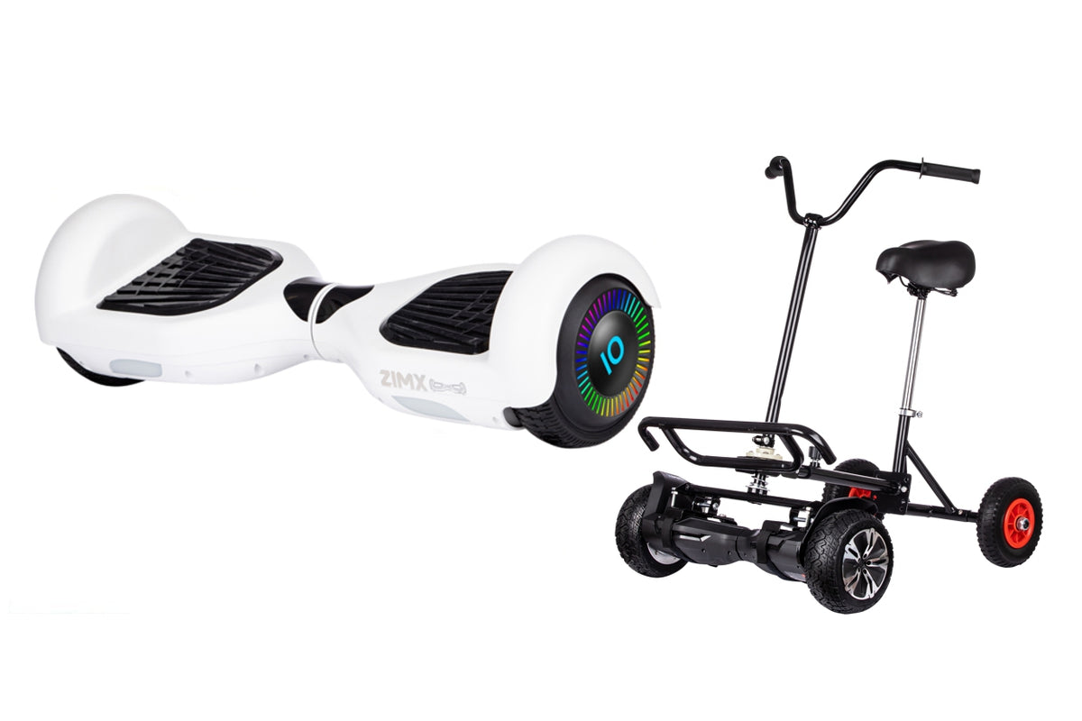 White Hoverboard Swegway Segway with LED Wheels UL2272 Certified + HoverBike Black