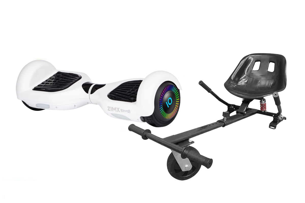White Hoverboard Swegway Segway with LED Wheels UL2272 Certified + HK5 Black
