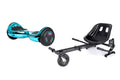 BLUE / TURQUOISE CHROME HB4 HOVERBOARD SWEGWAY WITH BLUETOOTH AND LED WHEELS UL2272 CERTIFIED + HK8 HOVERKART