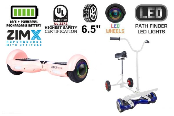 Rose Gold Hoverboard Swegway Segway with LED Wheels UL2272 Certified HoverBike White