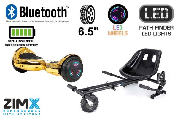 GOLD CHROME HB4 HOVERBOARD SWEGWAY WITH BLUETOOTH AND LED WHEELS UL2272 CERTIFIED HK8 HOVERKART
