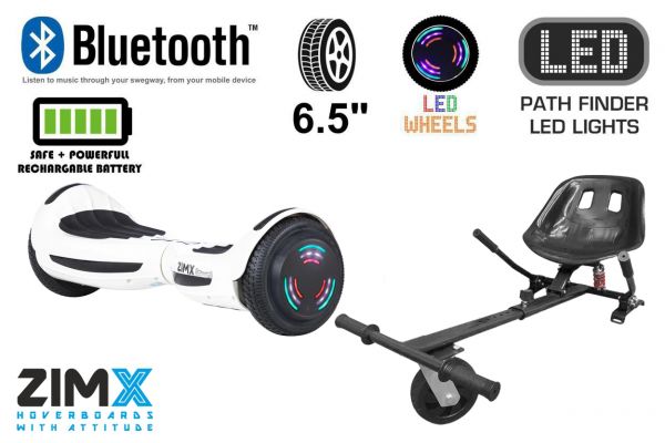 White Bluetooth Swegway Segway Hoverboard and HK5 Black